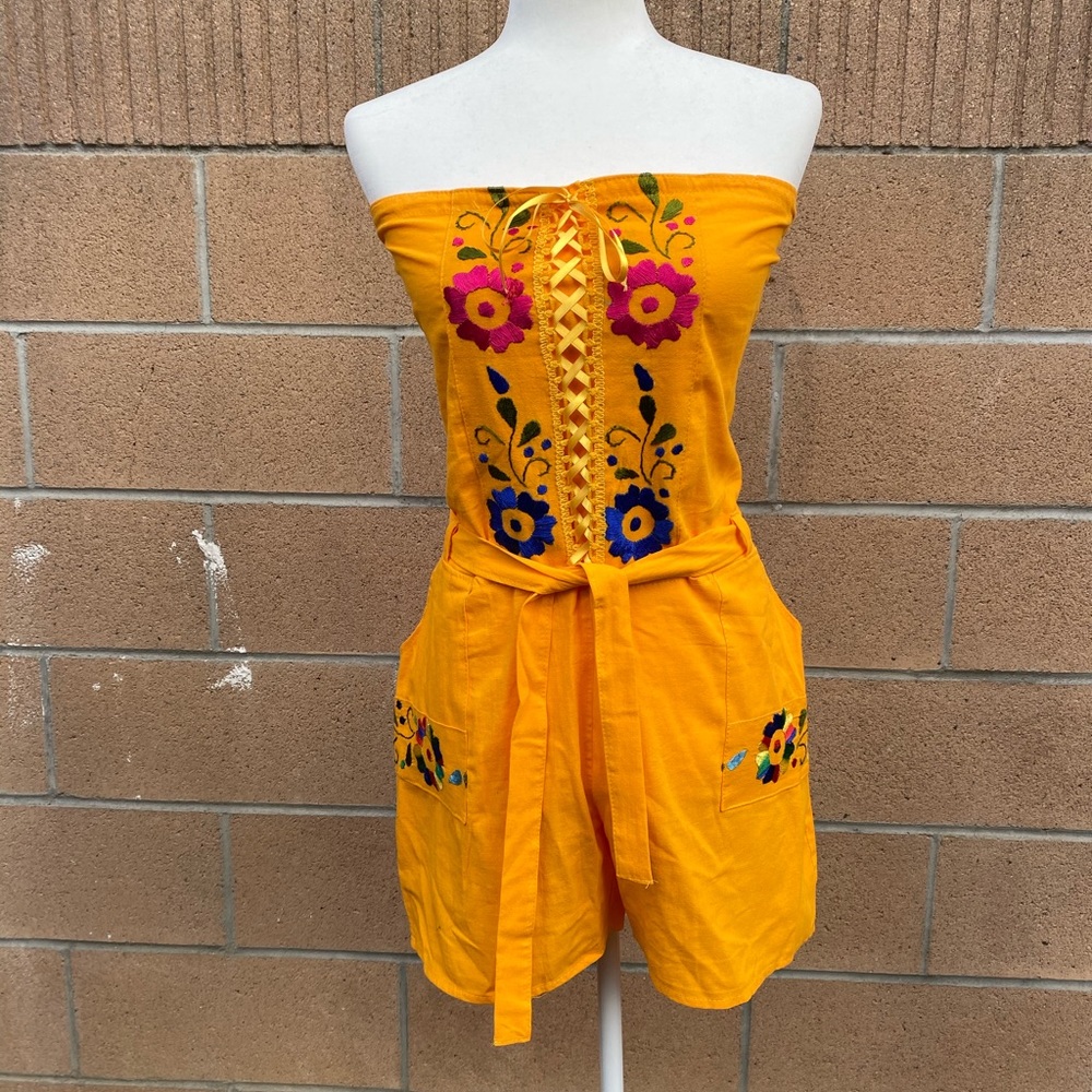 Artisanal shorts jumpsuit